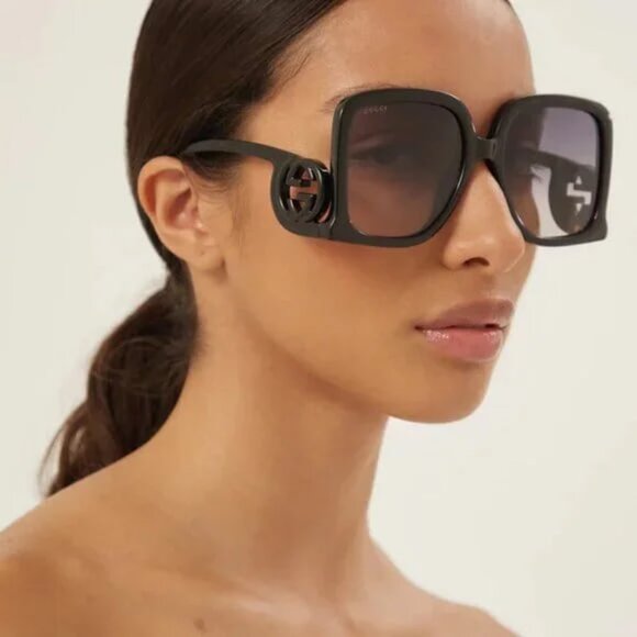 NEW GG1326S 007 GUCCI SUNGLASSES OVERSIZED DARK HAVANA WOMEN EYEWEAR GUCCI - Picture 6 of 12